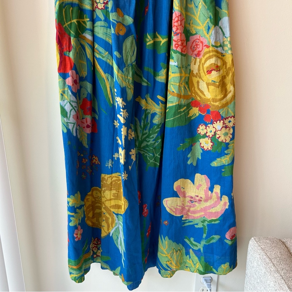MOTHER The Screeching Cotton Halter Midi Dress in The Big Floral Print - Picture 7 of 13